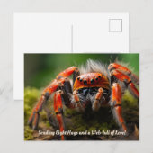 🕷️ Zuneigung Rotes Arachnis Feiertagspostkarte (Vorne/Hinten)