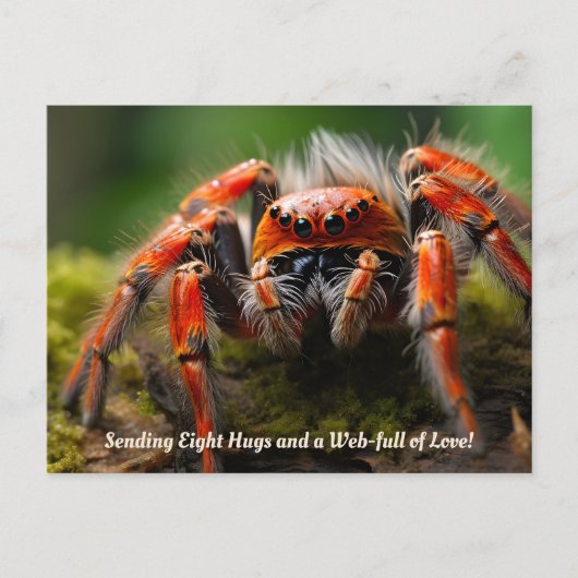 🕷️ Zuneigung Rotes Arachnis Feiertagspostkarte (Vorderseite)