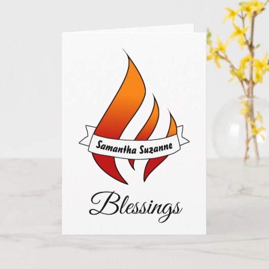 Zunge der Personalisierten Feuer- oder Flammenbest Karte (Gelbe Blume)