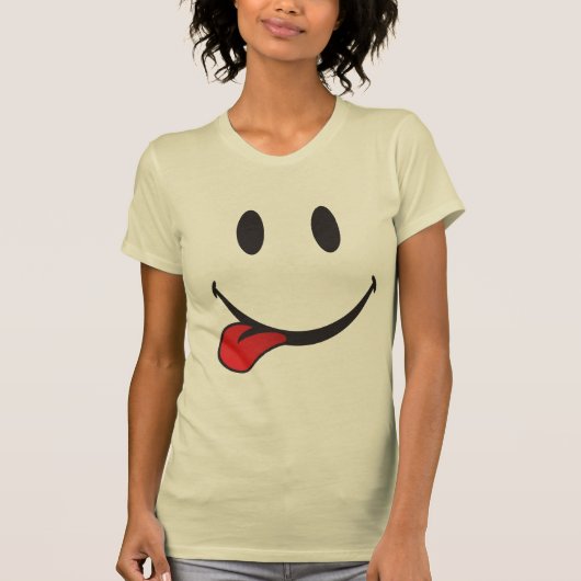 Zunge emoji heraus haften T-Shirt (Vorderseite)
