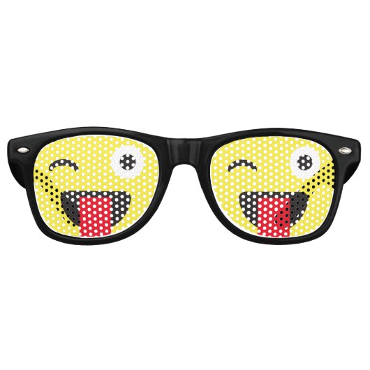 Zunge Emoji Partybrille (Vorderseite)