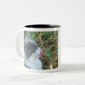 Zunge got der Katze Zweifarbige Tasse (Vorderseite Links)