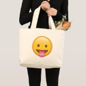 Zunge-Heraus unverschämtes Emoji Jumbo Stoffbeutel (Vorderseite (Produkt))