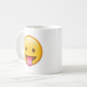 Zunge-Heraus unverschämtes Emoji Kaffeetasse (Vorderseite Links)