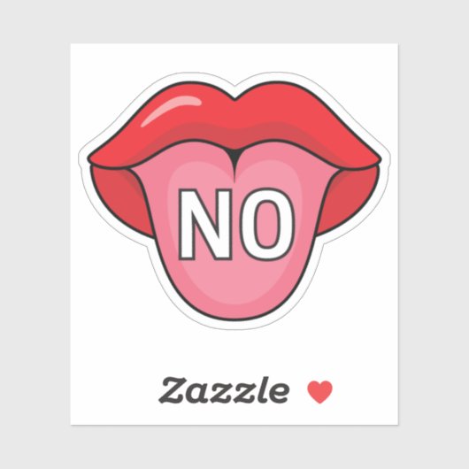 Zunge NO Aufkleber (Blatt)