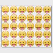 Zunge-out-Cheeky Emoji Geschenkpapier (Flach)