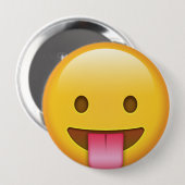 Zunge-Out-Emoji Button (Vorne & Hinten)