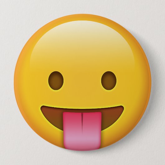 Zunge-Out-Emoji Button (Vorderseite)