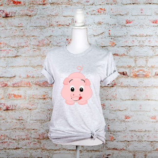 Zunge Out Rosa Piggie T-Shirt