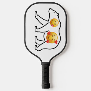 Zunge-Raus & Herz-Gesicht Emojis Pickleball Schläger