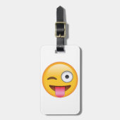 Zunge raus mit Winking Eye - Emoji Gepäckanhänger (Vorderseite vertikal)