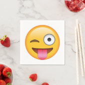 Zunge raus mit Winking Eye - Emoji Serviette (Beispiel)