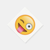 Zunge raus mit Winking Eye - Emoji Serviette (Ecke)