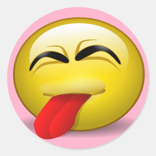 Zunge Runder Aufkleber (Vorderseite)