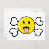 Zunge Schädel und Kreuzknochen Postkarte (Vorne/Hinten)