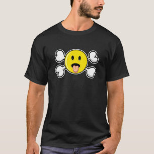 Zunge Totenkopf und Kreuzknochen T-Shirt