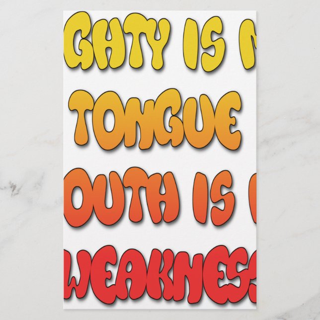 Zunge Zunge: Funny Zunge Zitat Farbiger Text Kunst (Vorderseite)