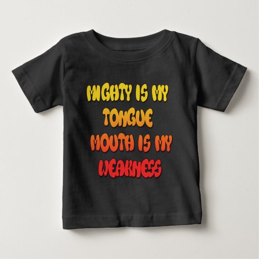 Zunge Zunge: Funny Zunge Zitat Farbiger Text Kunst Baby T-shirt (Vorderseite)