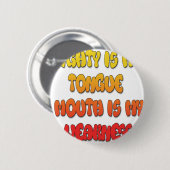 Zunge Zunge: Funny Zunge Zitat Farbiger Text Kunst Button (Vorne & Hinten)