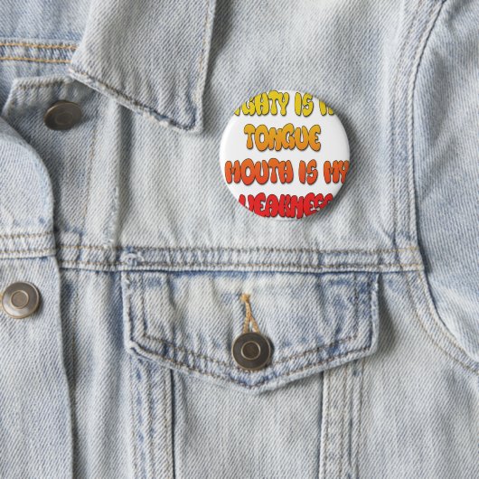 Zunge Zunge: Funny Zunge Zitat Farbiger Text Kunst Button (Beispiel)