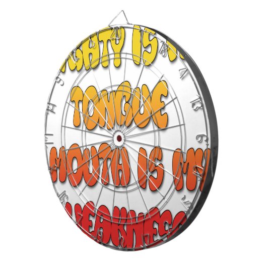 Zunge Zunge: Funny Zunge Zitat Farbiger Text Kunst Dartscheibe (Vorderseite rechts)