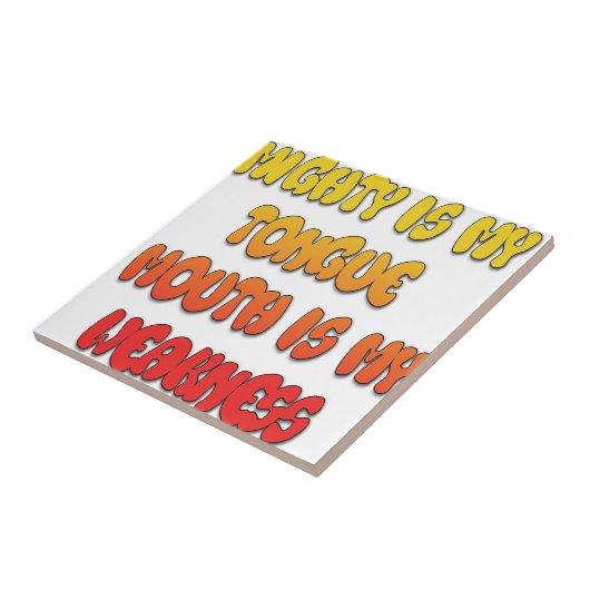 Zunge Zunge: Funny Zunge Zitat Farbiger Text Kunst Fliese (Seite)