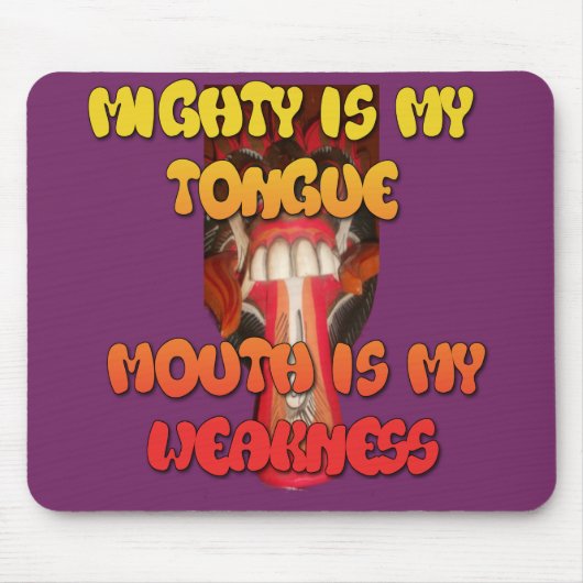 Zunge Zunge: Funny Zunge Zitat Farbiger Text Kunst Mousepad (Vorne)