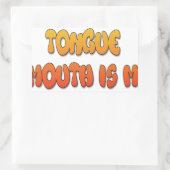 Zunge Zunge: Funny Zunge Zitat Farbiger Text Kunst Rechteckiger Aufkleber (Tasche)