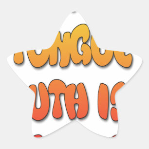 Zunge Zunge: Funny Zunge Zitat Farbiger Text Kunst Stern-Aufkleber