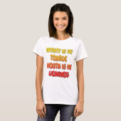 Zunge Zunge: Funny Zunge Zitat Farbiger Text Kunst T-Shirt (Vorne ganz)