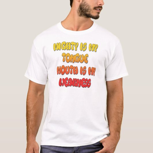 Zunge Zunge: Funny Zunge Zitat Farbiger Text Kunst T-Shirt (Vorderseite)