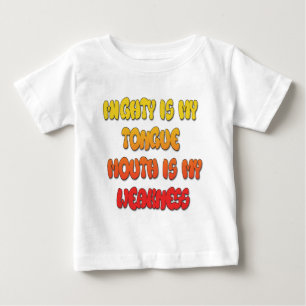 Zungenbrecher: Lustige Zungen-Zitate Bunte Textkun Baby T-shirt