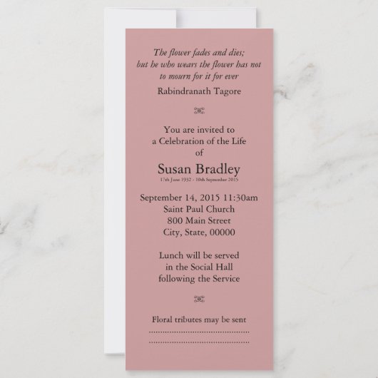 Zungenflorale Malerei 3 Beerdigung Ankündigung (Rückseite)