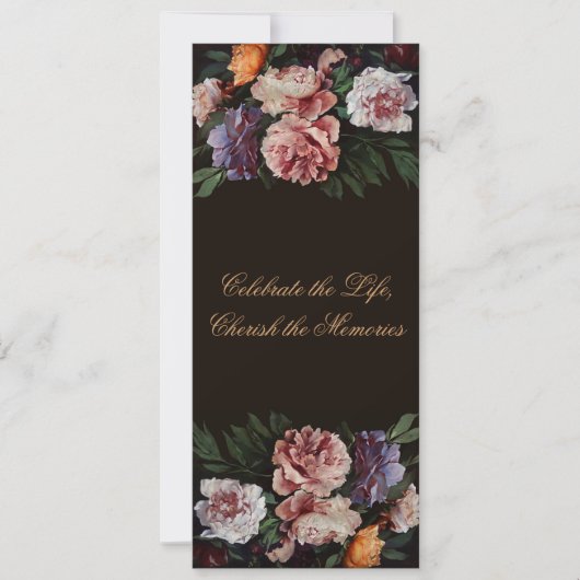 Zungenflorale Malerei 3 Beerdigung Ankündigung (Vorderseite)