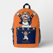 Zungenspass | Spielhaftes Bulldogdesign Bedruckter Rucksack (Vorderseite)