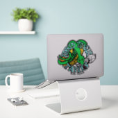 Zungentavern, gennant geschnitten Vinyl Sticker (Laptop auf Schreibtisch)