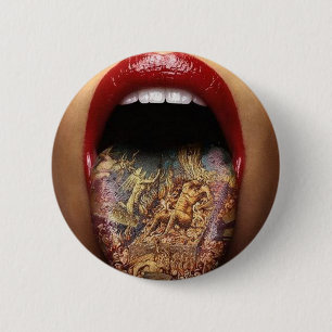 Zungetätowierungsentwurf Button