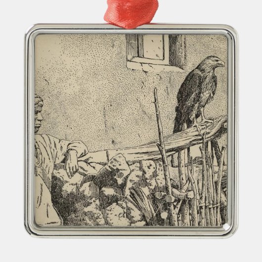 Zuni-Adler Silbernes Ornament (Vorne)