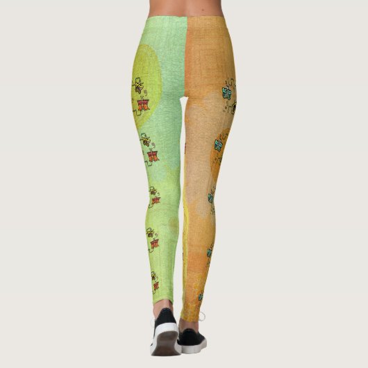 Zuni Butterfly Folk Kunst Leggings (Rückseite)