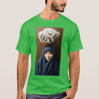 Zuni Mädchen mit Glas T-Shirt