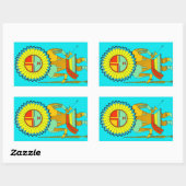 Zuni Man Sunface Rechteckiger Aufkleber (Blatt)