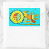 Zuni Man Sunface Rechteckiger Aufkleber (Tasche)