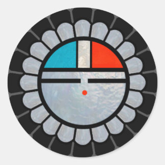 Zuni Sun Face Runder Aufkleber