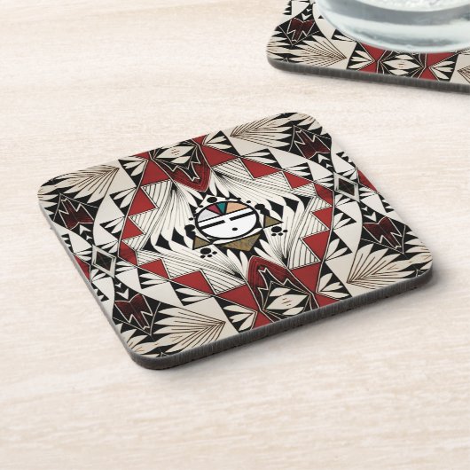 Zuni Sunface Tonwaren-Entwurf Untersetzer (Linke Seite)