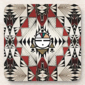 Zuni Sunface Tonwaren-Entwurf Untersetzer (Vorderseite)