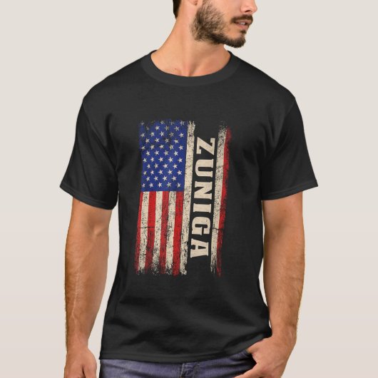 ZUNIGA Last Name Shirt ZUNIGA Name American Flag (Vorderseite)
