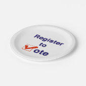 Zur Abstimmung 2026 registrieren Pappteller (Schrägansicht)