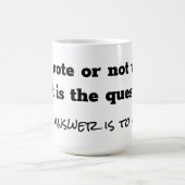 Zur Abstimmung oder nicht Frage weiß Kaffeetasse (Mittel)