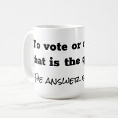 Zur Abstimmung oder nicht Frage weiß Kaffeetasse (Vorderseite Links)