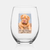 Zur besten Hunde-Mama je benutzerdefiniertes Foto Weinglas Ohne Stiel (Vorderseite)